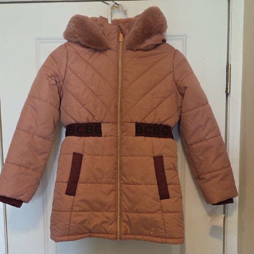 BCBG Kids Quilted Jacket with Faux Fur Hood